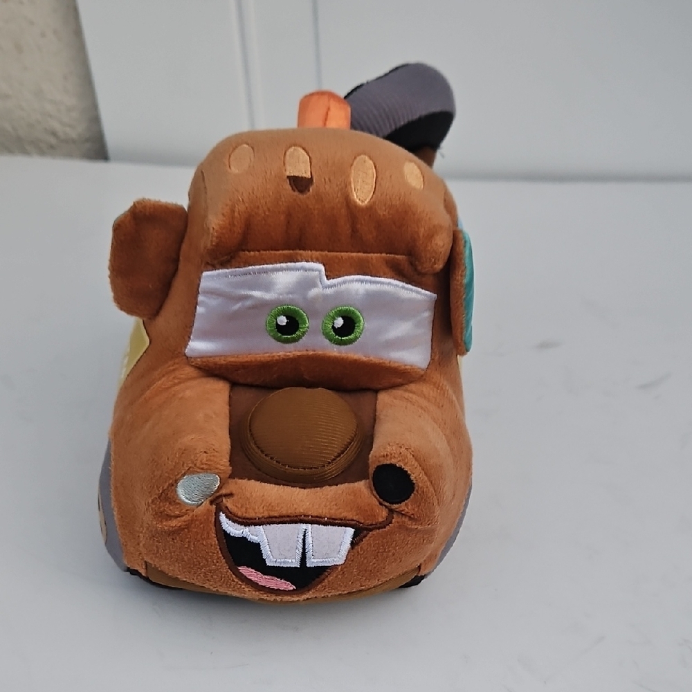 Charming Brown and Orange Plush Toy Car